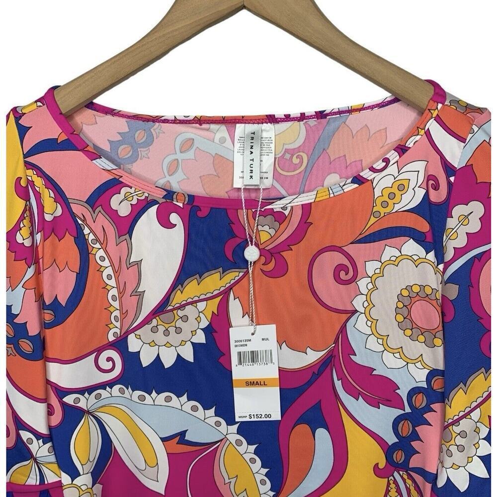 Trina Turk Psychedelic Cover Up Tunic Top Swim Dress Womens Size S NWT $152 - Picture 2 of 9